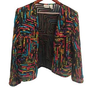 Chico’s Sheer Art-to-Wear Jacket M